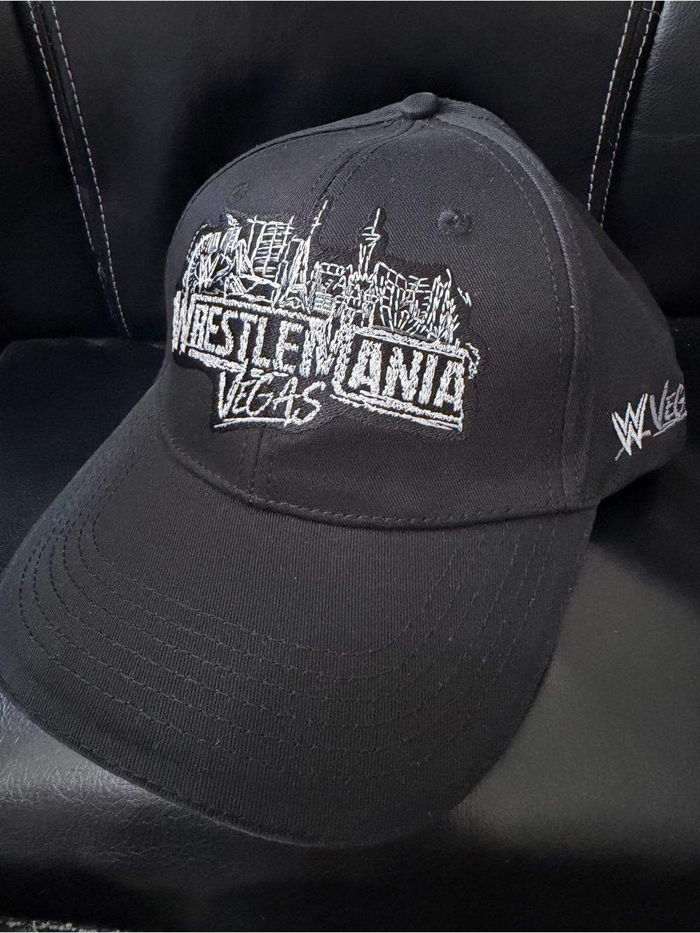 WWE WrestleMania Vegas 42 Black Embroidered Cap